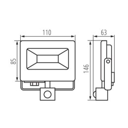 Kanlux 10w ANTEM Quality Floodlight with Sensor