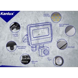 Kanlux 10w ANTEM Quality Floodlight with Sensor