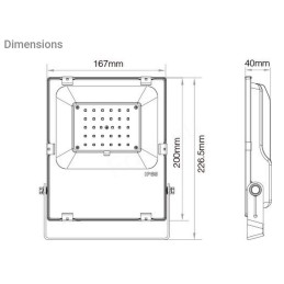 Floodlight RGB+CCT 30W 230VAC FUTT03