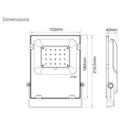 Floodlight RGB+CCT 20W 230VAC FUTT04