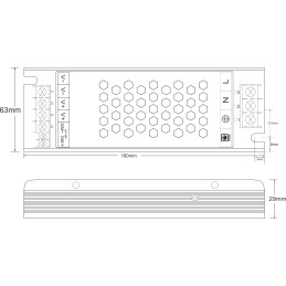 Constant Voltage Power Supply 12V 200W Dimmable TRIAC, 0/1-10V