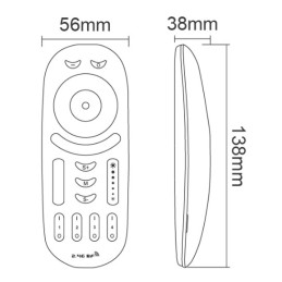 Remote controller RGB+CCT 4-zone 2xAAA