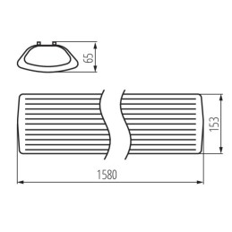 MEBA 4LED 1500mm Linear fitting complete with tubes