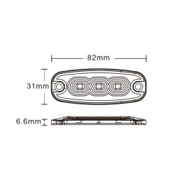 LED Slim strobo light 3x LED