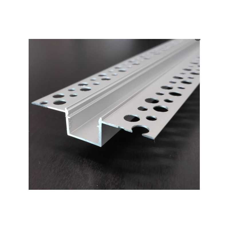 1m Alu Profile for LED Strip - Comes with click in lens - Plaster In