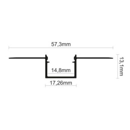 1m Alu Profile for LED Strip - Comes with click in lens - Plaster In