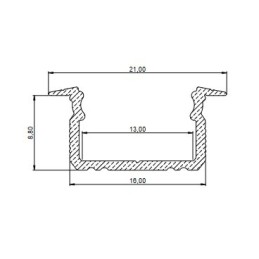 Glalu 1m Recessed Profile with opaque polycarbonate lens