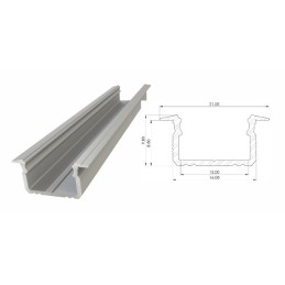 Glalu 1m Recessed Profile with opaque polycarbonate lens