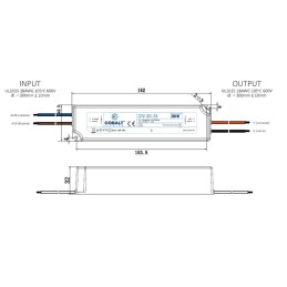 60W 24V IP67 ZPV constant voltage power supply unit